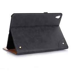 Wewoo Housse Étui Coque en cuir PU à rabat horizontal de style rétro pour iPad Pro12,9 pouces 2018avec support et emplacements cartes et porte-monnaie noir pas cher