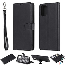 Etui en PU rabat détachable 2 en 1 avec support noir pour votre Samsung Galaxy A71