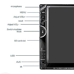 Universal 7 pouces Bluetooth voiture radio vidéo MP5 lecteur FM AUX USB SD 7001