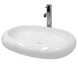 Ecd Germany Lavabo 630 x 420 x 120 mm en céramique blanche