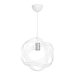 Helloshop26 Lustre lampe lumière suspendu suspension en métal 75 cm E27 blanc / argenté 03_0007508