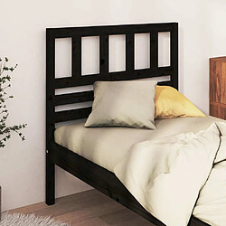 Maison Chic Tête de lit scandinave pour lit adulte,Meuble de chambre Noir 106x4x100 cm Bois massif de pin -MN62974