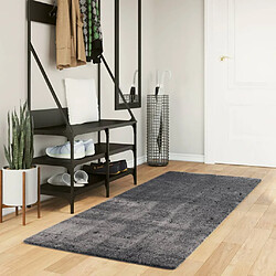 vidaXL Tapis HUARTE à poils courts doux et lavable anthracite 80x200cm