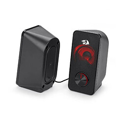 Acheter Haut-parleur stéréo 2.0 Redragon STENTOR (GS500) 2x5W pour ordinateur avec rétroéclairage rouge, alimenté par USB & jack 3,5 mm