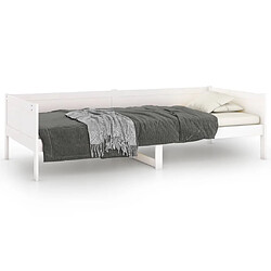 vidaXL Lit de jour sans matelas blanc bois de pin massif 90x190 cm