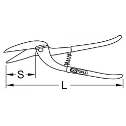 KS TOOLS 118.0145 Ciseau spécial coupe à droite, Ø1,2 mm - L.280 mm