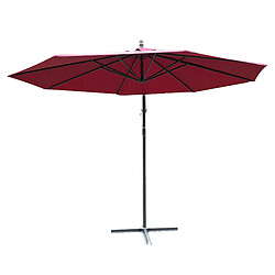 Avis Outsunny Parasol déporté octogonal à manivelle diamètre 3 m rouge