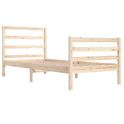 Acheter Maison Chic Lit adulte - Lit simple Cadre de lit,Structure du lit Contemporain Bois de pin massif 90x200 cm -MN12337