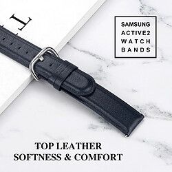 Acheter Bracelet en cuir véritable Haut bleu foncé pour votre Samsung Galaxy Watch Active2 44mm