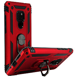 Avizar Coque Huawei Mate 20 Bi matière Rigide Souple Bague Support Vidéo rouge