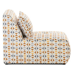 Lisa Design Onyx - fauteuil sans accoudoirs motif graphique en tissu