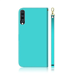 Avis Wewoo Housse Coque Etui à rabat horizontal en surface imitation miroir pour Galaxy A70 avec fentes cartes et porte-cartes ainsi que portefeuille et lanière Vert menthe