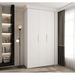 Abiks Meble Armoire à portes battantes Como 4 245,5/130/40 3 portes (blanc/doré)