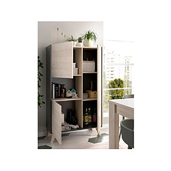 Vente-Unique Buffet haut KOLYMA - 3 portes & 1 niche - Coloris : Chêne & Anthracite