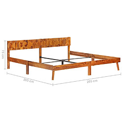 vidaXL Cadre de lit sans matelas bois massif 200x200 cm pas cher