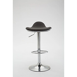 Decoshop26 Tabouret de bar x1 assise ergonomique en tissu gris foncé pied en trompette en métal aspect chromé 10_0005388