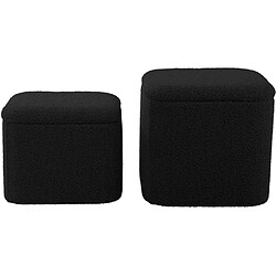 Acheter LEITMOTIV Pouf en tissu bouclette Ada noir.