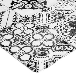 Thedecofactory AZULEJOS VINYLE - Tapis de cuisine carreaux de ciment noir 45x120