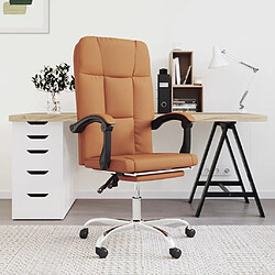 Maison Chic Fauteuil inclinable de bureau,Fauteuil luxe de relaxation Marron Similicuir -MN86731