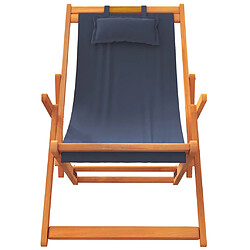 Avis vidaXL Chaises de plage pliables lot de 2 bleu tissu