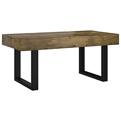 vidaXL Table basse Marron foncé et noir 90x45x40 cm MDF et fer