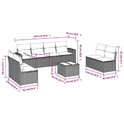 Avis vidaXL Salon de jardin avec coussins 9 pcs marron résine tressée