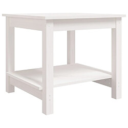 vidaXL Table basse Blanc 50x50x45 cm Bois massif de pin