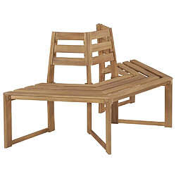 Helloshop26 Banc de jardin meuble de patio d'extérieur terrasse de tour d'arbre demi-hexagonal 160 x 80 x 86 cm bois d'acacia massif 02_0011814