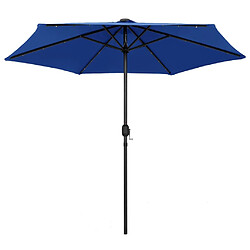 Maison Chic Parasol Jardin | Parasol avec LED et mat en aluminium 270 cm Bleu azuré - GKD93188