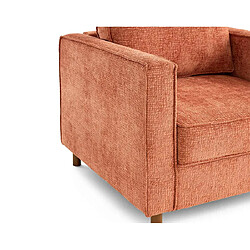 Acheter Lisa Design Jake - fauteuil en tissu velours relief - pieds en bois foncé