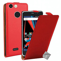 Htdmobiles Housse etui PU cuir fine pour Archos 55 Diamond Selfie + film ecran - ROUGE