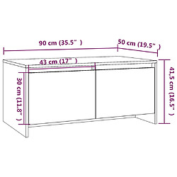 vidaXL Table basse Chêne fumé 90x50x41,5 cm Bois d'ingénierie pas cher