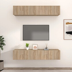 vidaXL Meubles TV 4 pcs chêne sonoma 80x30x30 cm bois d'ingénierie