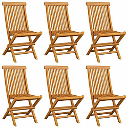 Avis Maison Chic Lot de 6 Chaises de jardin avec coussins | chaises Relax d'extérieur rouge bordeaux Teck massif -GKD91947