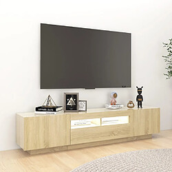 Acheter vidaXL Meuble TV avec lumières LED Chêne sonoma 180x35x40 cm