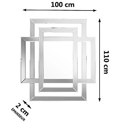 Avis Vivenla Miroir mural argenté design effet 3D en verre L. 100 x P. 2 x H. 110 cm collection FIANTO