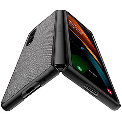 Coque en TPU + PU texturé gris pour votre Samsung Galaxy Z Fold3 5G