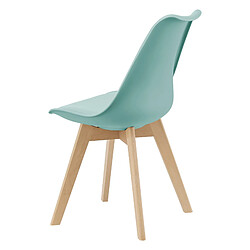 Lot de 6 Chaises de Salle à Manger Scandinave Siège Cuisine Plastique Similicuir Hêtre 81 x 49 x 57 cm Menthe [en.casa] pas cher