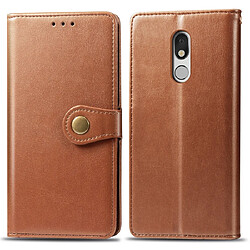 Wewoo Housse Coque Etui en cuir de couleur unie pour téléphone portable avec protection et lanièrecadre photo et fente carteporte-monnaie et support LG Stylo 5 Marron