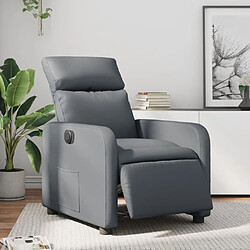 Maison Chic Fauteuil Relax pour salon, Fauteuil inclinable électrique Gris Similicuir -GKD37527