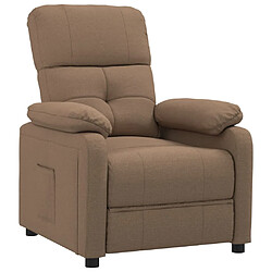 vidaXL Fauteuil inclinable Marron Tissu