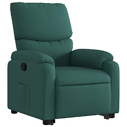 Avis vidaXL Fauteuil inclinable vert foncé tissu