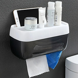 Universal Porte-papier de toilette étanche Suspension murale de papier de toilette Boîte de rangement Palette de téléphone portable durable Coque de distributeur de tissu en plastique(Le noir)