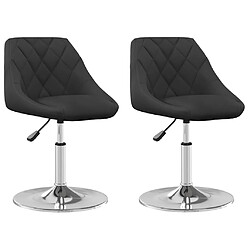 vidaXL Chaises pivotantes à manger lot de 2 Noir Velours