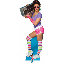 Star Cutouts Figurine en carton femme avec radio années 80 tenue fluo 177 cm