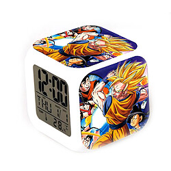 Universal Dragon Ball Super Saiyan Son Goku Thermomètre Cube lumineux Réveil LED Carré de couleur pour enfants