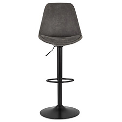 Avis Alterego Tabouret réglable 'ZEBRA' en microfibre gris et pied noir