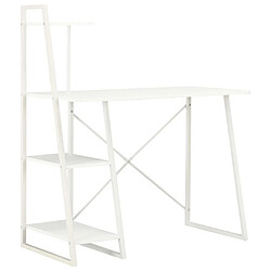 Maison Chic Bureau solide,Table de travail,Bureau d'ordinateur avec étagère Blanc 102x50x117 cm -GKD35411