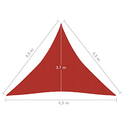 vidaXL Voile d'ombrage 160 g/m² Rouge 4,5x4,5x4,5 m PEHD pas cher