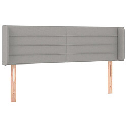 Maison Chic Tête de lit scandinave avec oreilles,meuble de chambre Gris clair 147x16x78/88 cm Tissu -MN24408